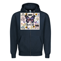 Navy just breathe Zipper Hoodie - JahusDesignShop