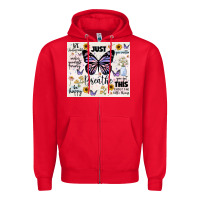 Red just breathe Zipper Hoodie - JahusDesignShop