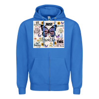 True Royal just breathe Zipper Hoodie - JahusDesignShop