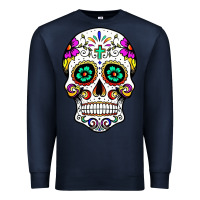 Navy sugar skull Premium Sweatshirt - linhVisuals