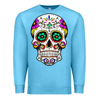 Ocean Blue sugar skull Premium Sweatshirt - linhVisuals