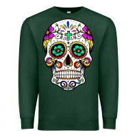Sports Green sugar skull Premium Sweatshirt - linhVisuals