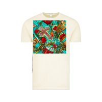 Vintage Arctic faith coffee cup and cross with leopard and roses seamless pattern bbs Vintage Tee - BundleAndBundleShop