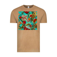 Vintage Camel faith coffee cup and cross with leopard and roses seamless pattern bbs Vintage Tee - BundleAndBundleShop