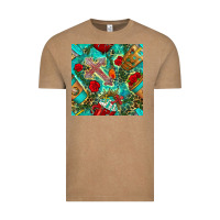 Vintage Coffee faith coffee cup and cross with leopard and roses seamless pattern bbs Vintage Tee - BundleAndBundleShop