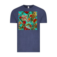 Vintage Denim faith coffee cup and cross with leopard and roses seamless pattern bbs Vintage Tee - BundleAndBundleShop