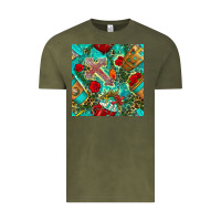 Vintage Olive faith coffee cup and cross with leopard and roses seamless pattern bbs Vintage Tee - BundleAndBundleShop