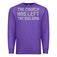 Purple the church has left the building Premium Sweatshirt - linhVisuals