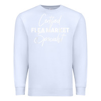White certified flea market specialist t shirt Premium Sweatshirt - linhVisuals