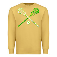 Antique Gold funny lacrosse st patricks day boys men shamrock ball t shirt Premium Sweatshirt - linhVisuals