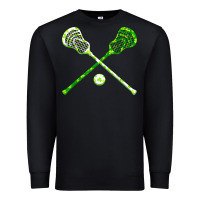 Black funny lacrosse st patricks day boys men shamrock ball t shirt Premium Sweatshirt - linhVisuals