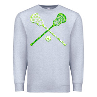 Heather Grey funny lacrosse st patricks day boys men shamrock ball t shirt Premium Sweatshirt - linhVisuals