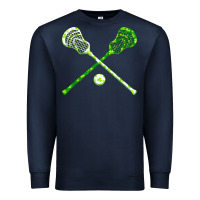 Navy funny lacrosse st patricks day boys men shamrock ball t shirt Premium Sweatshirt - linhVisuals