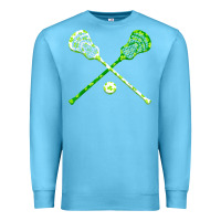 Ocean Blue funny lacrosse st patricks day boys men shamrock ball t shirt Premium Sweatshirt - linhVisuals