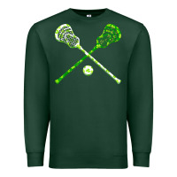 Sports Green funny lacrosse st patricks day boys men shamrock ball t shirt Premium Sweatshirt - linhVisuals