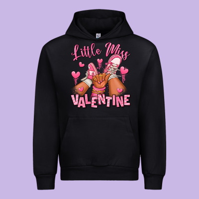 Little Miss Valentine Afro Kid Sneakers Urban Hoodie Designed By Ranaportraitstore