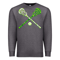 Charcoal Heather funny lacrosse st patricks day boys men shamrock ball t shirt Premium Sweatshirt - linhVisuals