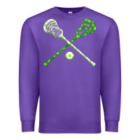 Purple funny lacrosse st patricks day boys men shamrock ball t shirt Premium Sweatshirt - linhVisuals