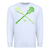 White funny lacrosse st patricks day boys men shamrock ball t shirt Premium Sweatshirt - linhVisuals