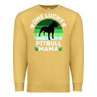 Antique Gold funny st patrick's day one lucky pitbull mama pitbulldog t shirt Premium Sweatshirt - linhVisuals