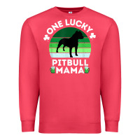 Cardinal funny st patrick's day one lucky pitbull mama pitbulldog t shirt Premium Sweatshirt - linhVisuals