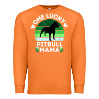 Carrot funny st patrick's day one lucky pitbull mama pitbulldog t shirt Premium Sweatshirt - linhVisuals