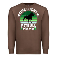 Chestnut funny st patrick's day one lucky pitbull mama pitbulldog t shirt Premium Sweatshirt - linhVisuals