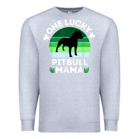 Heather Grey funny st patrick's day one lucky pitbull mama pitbulldog t shirt Premium Sweatshirt - linhVisuals