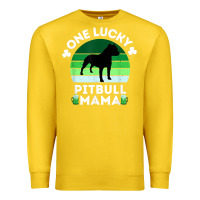 Lemon funny st patrick's day one lucky pitbull mama pitbulldog t shirt Premium Sweatshirt - linhVisuals