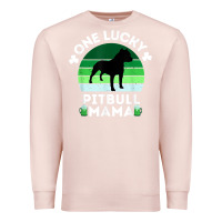 Pale Pink funny st patrick's day one lucky pitbull mama pitbulldog t shirt Premium Sweatshirt - linhVisuals