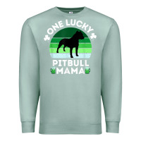 Seafoam funny st patrick's day one lucky pitbull mama pitbulldog t shirt Premium Sweatshirt - linhVisuals