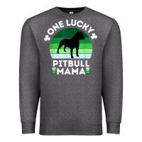 Charcoal Heather funny st patrick's day one lucky pitbull mama pitbulldog t shirt Premium Sweatshirt - linhVisuals