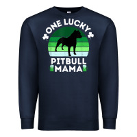 Navy funny st patrick's day one lucky pitbull mama pitbulldog t shirt Premium Sweatshirt - linhVisuals