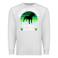 Oatmeal Heather funny st patrick's day one lucky pitbull mama pitbulldog t shirt Premium Sweatshirt - linhVisuals
