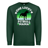 Sports Green funny st patrick's day one lucky pitbull mama pitbulldog t shirt Premium Sweatshirt - linhVisuals