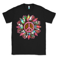 Black sunflower and tie dye with peace sign Classic Tee - Artiststas