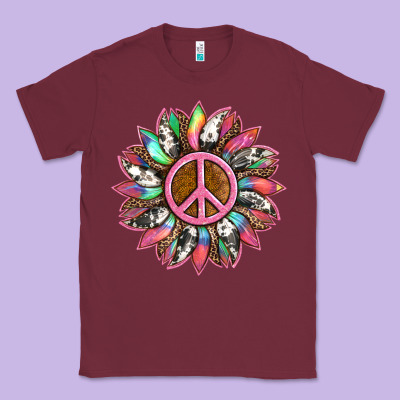 Sunflower And Tie Dye With Peace Sign Classic Tee Designed By Artiststas
