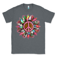 Charcoal Heather sunflower and tie dye with peace sign Classic Tee - Artiststas