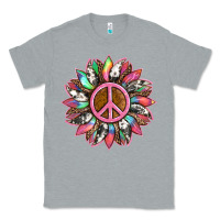 Heather Grey sunflower and tie dye with peace sign Classic Tee - Artiststas