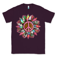 Plum sunflower and tie dye with peace sign Classic Tee - Artiststas