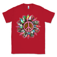 Red sunflower and tie dye with peace sign Classic Tee - Artiststas