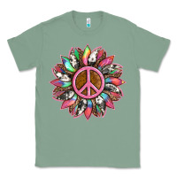 Sage sunflower and tie dye with peace sign Classic Tee - Artiststas