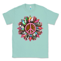 Seafoam sunflower and tie dye with peace sign Classic Tee - Artiststas