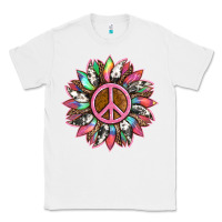 White sunflower and tie dye with peace sign Classic Tee - Artiststas