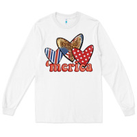 White merica 4th of july hearts Long Sleeve Tee - BundleAndBundleShop