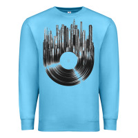 Ocean Blue vinyl record cityscape Premium Sweatshirt - linhVisuals