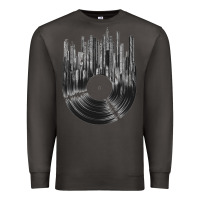 Smoke vinyl record cityscape Premium Sweatshirt - linhVisuals