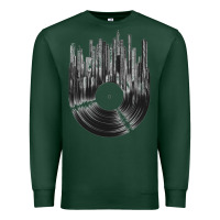 Sports Green vinyl record cityscape Premium Sweatshirt - linhVisuals