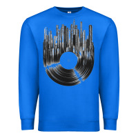 True Royal vinyl record cityscape Premium Sweatshirt - linhVisuals