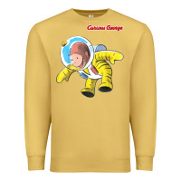 Antique Gold curious george happy astronaut portrait t shirt Premium Sweatshirt - linhVisuals